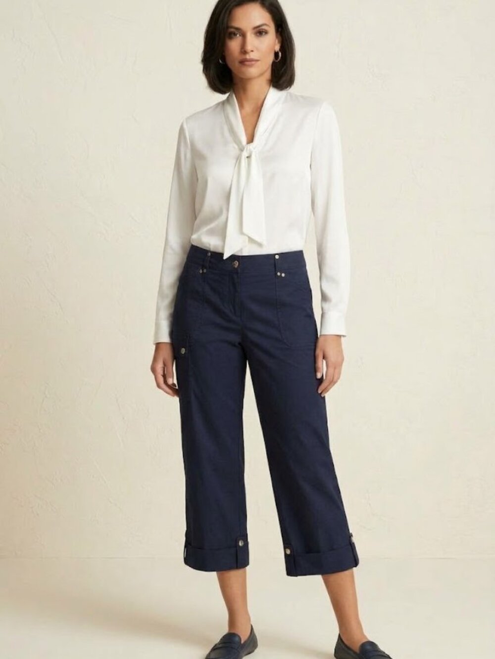 Jones New York Sport Navy Blue Convertible Utility Cropped Pants NWT Size 10P